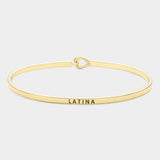 "Latina" Thin Brass Metal Hook Bracelet