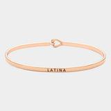 "Latina" Thin Brass Metal Hook Bracelet