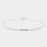 "Latina" Thin Brass Metal Hook Bracelet