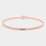 "OMG" Thin Brass Metal Hook Bracelet