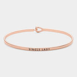 "Single Lady" Thin Brass Metal Hook Bracelet