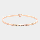 Maid of Honor Thin Metal Hook Bracelet