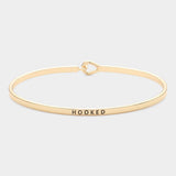 "Hooked" Thin Brass Metal Hook Bracelet