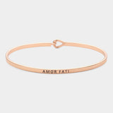 "Amor Fati" Thin Brass Metal Hook Bracelet