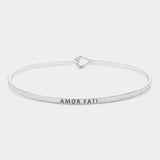 "Amor Fati" Thin Brass Metal Hook Bracelet