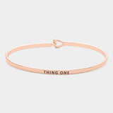 "Thing One" Thin Brass Metal Hook Bracelet