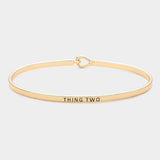 "Thing Two" Thin Brass Metal Hook Bracelet
