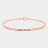 "Thing Two" Thin Brass Metal Hook Bracelet