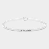 "Thing Two" Thin Brass Metal Hook Bracelet