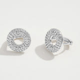 14K Gold Dipped CZ Stone Paved Donut Mini Huggie Hoop Earrings