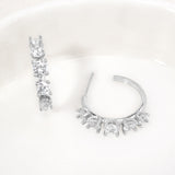 14K Gold Dipped Glam CZ Hoop Earrings