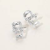 Stone Paved Triple Hoop Cuff Earrings