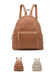 Woven backpack purse for women beige 2068 BR