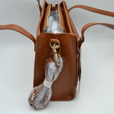 Geometric Envelope Flap Multi-Compartment Tote Bag with Long Shoulder Straps