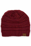 C.C Women's Ribbed Knit Solid Color Beanie