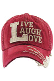 LIVE LAUGH LOVE VINTAGE BASEBALL CAP