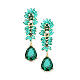 Marquise Cluster Crystal Teardrop Evening Earrings