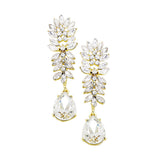 Marquise Cluster Crystal Teardrop Evening Earrings
