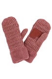C.C Solid Color Knitted Mitten Gloves