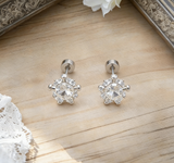 Light Luxury Copper Zircon Cross Earrings