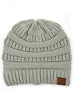 C.C Women's Ribbed Knit Solid Color Beanie