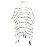 Aztec Pattern Tassel Poncho Kimono Cover Up