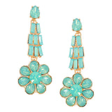 Crystal Rhinestone Flower Evening Earrings