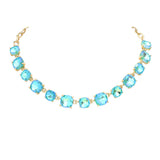 Women's Cushion Square Stone Link Evening Necklace