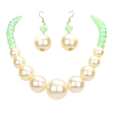 Faceted Beaded Chunky Pearl Necklace