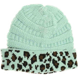 Matching Cuff Leopard Print C.C Beanie