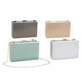 Shimmery Rectangle Evening Clutch Crossbody Bag
