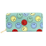 Smile Patterned Zipper Wallet