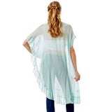 Solid Color Half Ruffled Cover Up Poncho