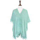 Tassel Trimmed Solid Cover Up