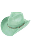 C.C Multi Colored Trim Band Knitted Cowboy Hat
