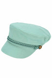 C.C Rope with Button Deco Solid Color Cotton Fish Man Cap