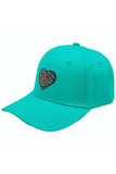 Leopard Pattern Heart Patch Baseball Cap