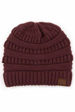 C.C Women's Ribbed Knit Solid Color Beanie