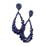 Women's Crystal Bubble Cluster Teardrop Evening Dangle Earrings