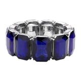 Emerald Cut Stone Stretch Evening Bracelet