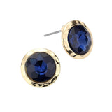 Stylist Round Stone Stud Earrings