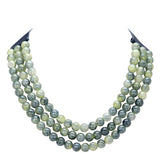 Chunky Acrylic Ball Beaded Triple Layered Faux Leather Magnetic Necklace