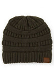 C.C Women's Ribbed Knit Solid Color Beanie
