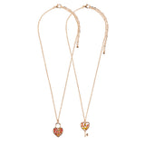 2PCS - Love & Love More BFF Heart Lock Key Necklace Set Jewelry Set