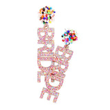 Bride Glittered Message Dangle Earrings