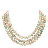 Chunky Acrylic Ball Beaded Triple Layered Faux Leather Magnetic Necklace