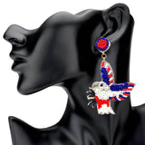 Felt Back Sequin Beaded Eagle Link Dangle Earrings