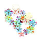Flower Cluster Heart Dangle Earrings