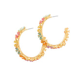 Flower Cluster Hoop Earrings