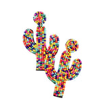 Beaded Cactus Drop Dangle Earrings
